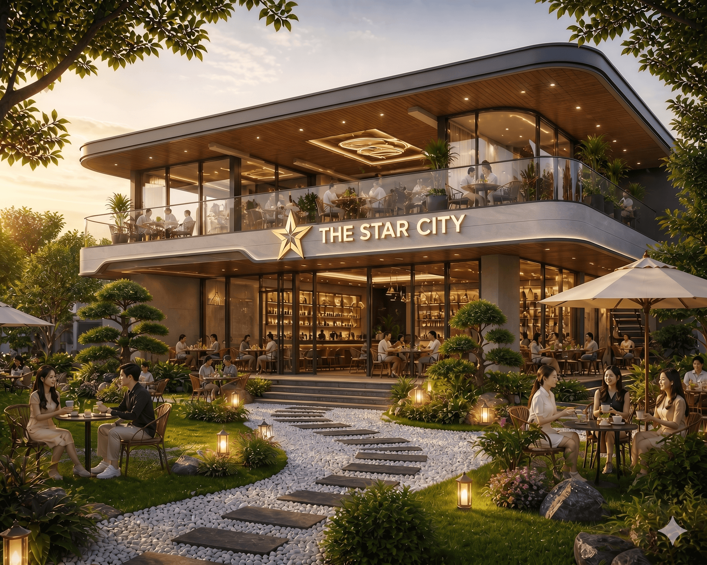 Cafe sân vườn – điểm hẹn thời thượng